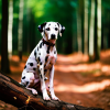 1344812984_a dalmatian dog sitting on a fallen tree in the fo_xl-beta-v2-2-2
